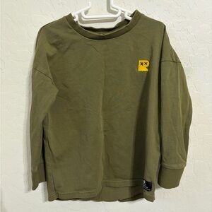 Olive Green Long Sleeve Kids Tee